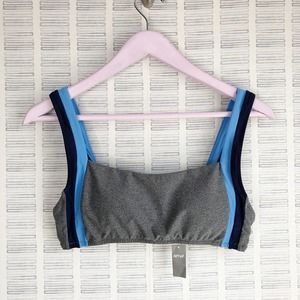 NWT Aerie Blue & Gray Padded Scoop Bikini Top